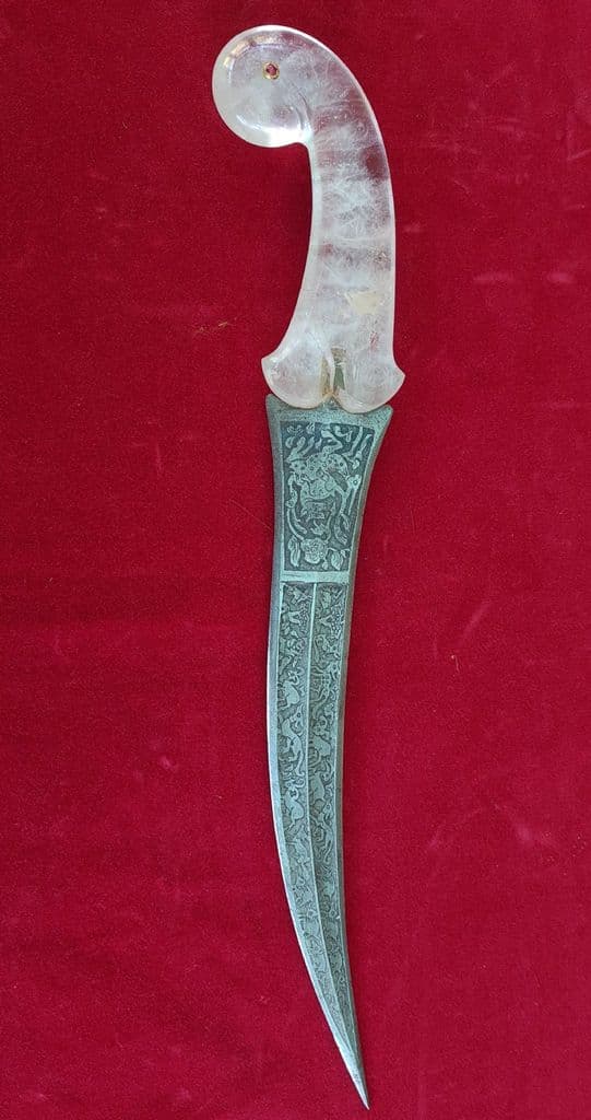 A 19th Century Khanjar or Jambiya Dagger. Grip of Rock Crystal. Ref 3301